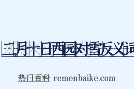 二月十日西园对雪反义词是什么意思的图片